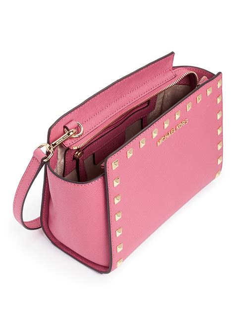 michael kors selma studded medium pink